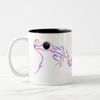 Taza Bicolor Doodle de rana estilizada