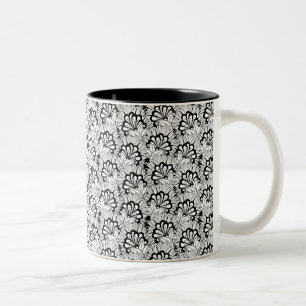 Taza Bicolor Doodle del estampado de plores