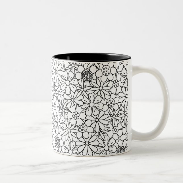 Taza Bicolor Doodle floral (Derecha)