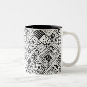 Taza Bicolor Doodle indio del modelo