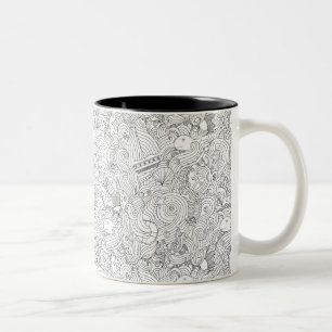 Taza Bicolor Doodle náutico