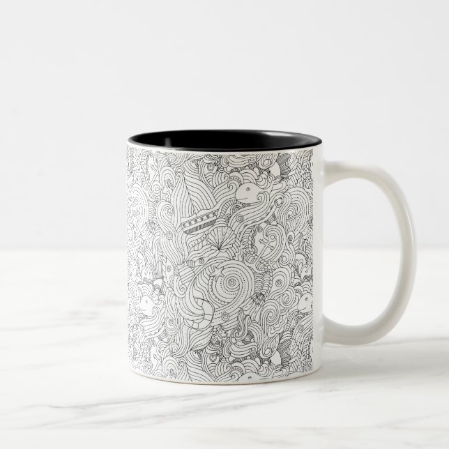 Taza Bicolor Doodle náutico (Derecha)