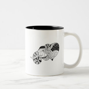 Taza Bicolor Doodle principal de Zenstyle del elefante
