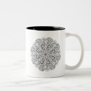 Taza Bicolor Doodle redondo