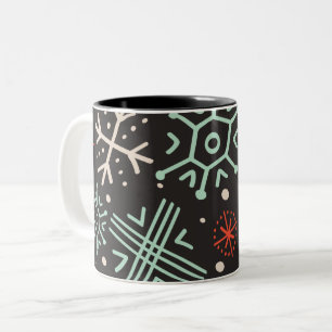 Taza Bicolor Doodle Snowflake Mug