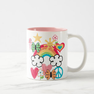 Taza Bicolor Doodles felices