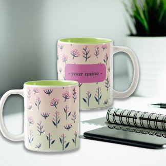 Taza Bicolor Dorm Decor Bonito Mimosa Nombre personalizado