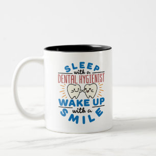 Taza Bicolor Dormir con una sonrisa higiénica dental