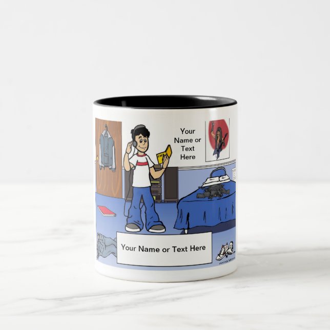 Taza Bicolor Dormitorio adolescente - Personalizado masculino (Centro)