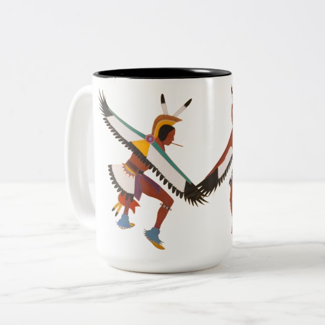 Taza Bicolor Dos bailarines de águila (Anverso izquierdo)
