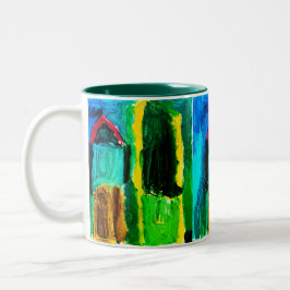 Taza Bicolor Dos casas coloridas