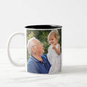 Taza Bicolor Dos fotos de dos caras crean tu propia foto