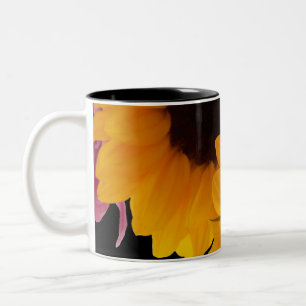 Taza Bicolor Dos girasoles amarillos