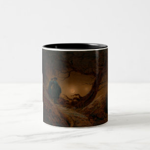 Taza Bicolor Dos hombres contemplando la luna por la noche