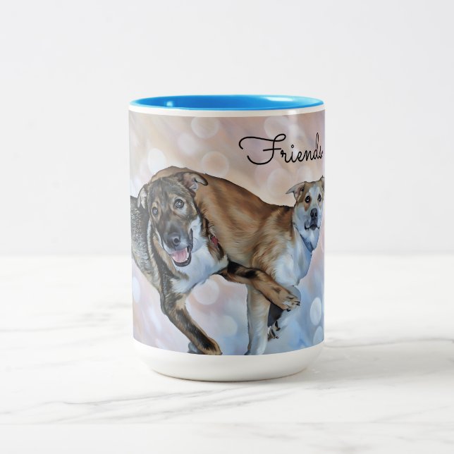 Taza Bicolor Dos peluches de amigos (Centro)