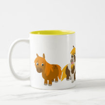 Dos Personalizados adorables Ponies Mug