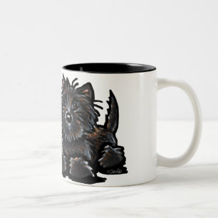 Taza Bicolor Dos terrieres de mojón