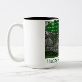 Taza Bicolor dos tonos de 15 oz mug. feliz día de san patrick.