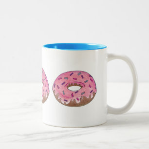Taza Bicolor Doughnut Donut con Sprinkles Breakfast Food Mug