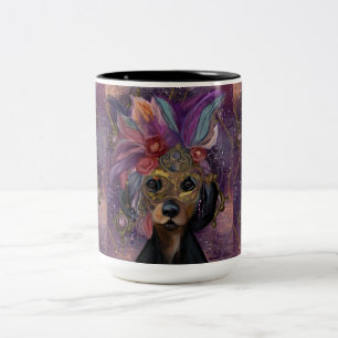 TAZA BICOLOR DOXIE DE MÁSCARAS  ARTE     