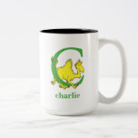 Taza Bicolor Dr. Seuss's ABC: Letter C - Green | Add Your Name<br><div class="desc">This Dr. Seuss ABC: Letter C design is the perfect gift for a baby shower or your child's first or second birthday.  Personalize this design by adding your child's name or by changing the background color on the product.</div>