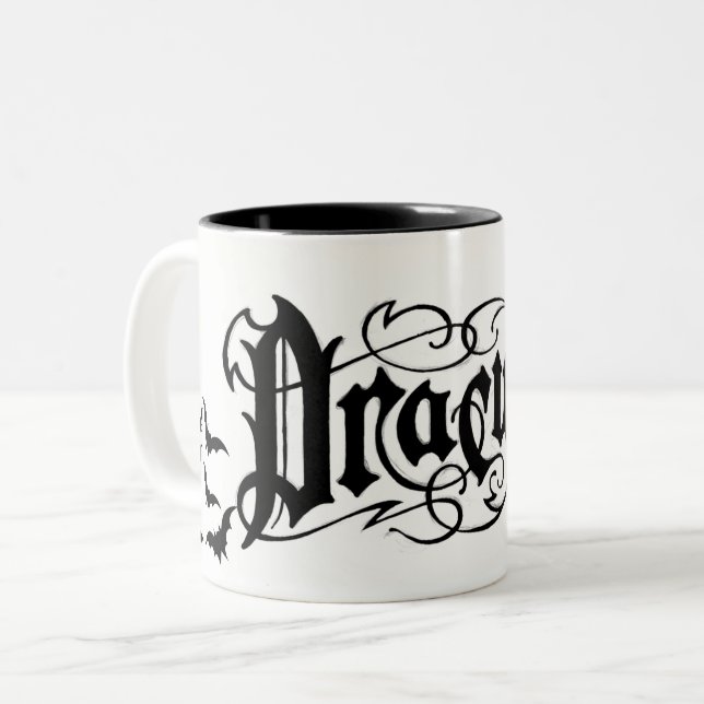 Taza Bicolor Drácula de Halloween (Anverso izquierdo)