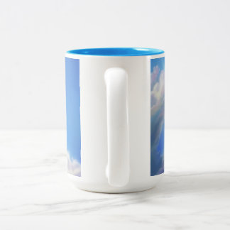 Taza Bicolor Dragón Azul Elevándose por los Cielos 