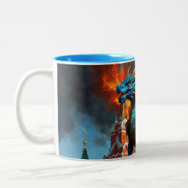 Taza Bicolor Dragón azul y oro visita Moscú