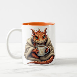 Taza Bicolor Dragón Barbudo Feo - Manta Acogedora y Amante del 