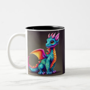 Taza Bicolor Dragón bebé lindo