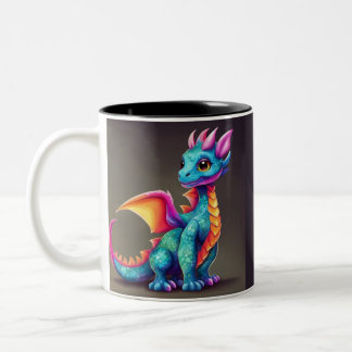 Taza Bicolor Dragón bebé lindo