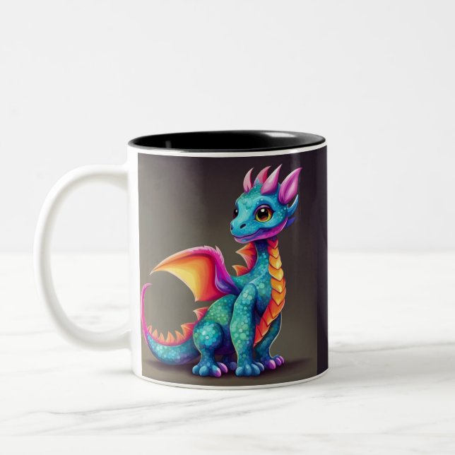 Taza Bicolor Dragón bebé lindo (Izquierda)