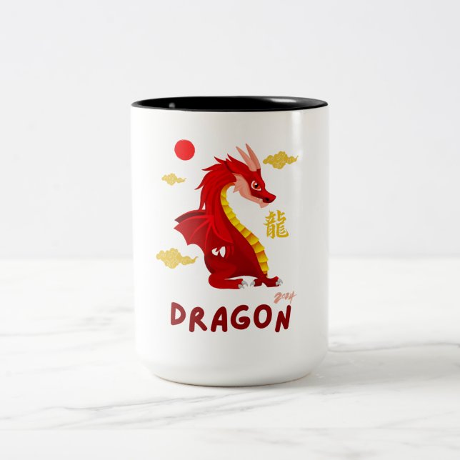 Taza Bicolor Dragón Bebé Rojo 2024 (Centro)