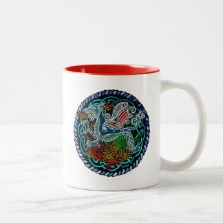 Taza Bicolor Dragon celtique