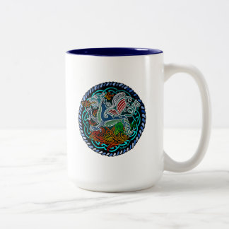 Taza Bicolor Dragon celtique