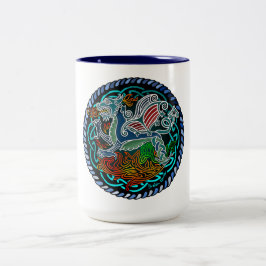 Taza Bicolor Dragon celtique