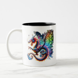 Taza Bicolor Dragón de Fuego colorido