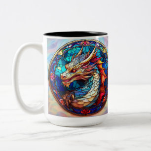 Taza Bicolor Dragón de vidrio manchado izquierdo Drinker
