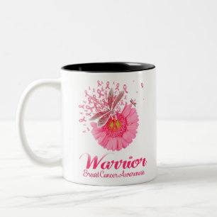 Taza Bicolor Dragón Libélula Girasol Guerrera Pecho Cinta Rosa