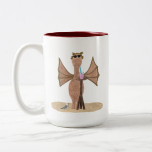 Taza Bicolor Dragón Lindo en la Playa 