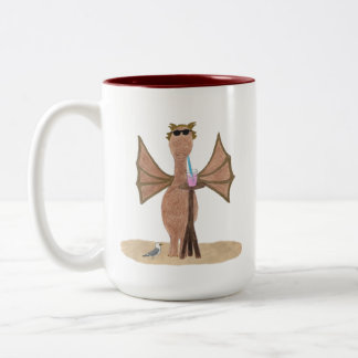 Taza Bicolor Dragón Lindo en la Playa 