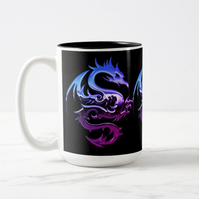 Taza Bicolor Dragón Metálico Púrpura (Izquierda)