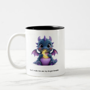 Taza Bicolor Dragón púrpura lindo aliento de dragón divertido C