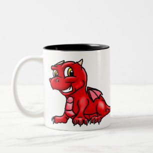 Taza Bicolor Dragón rojo brillante