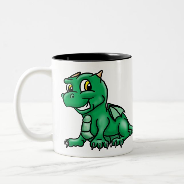 Taza Bicolor Dragón verde de bebé (Izquierda)