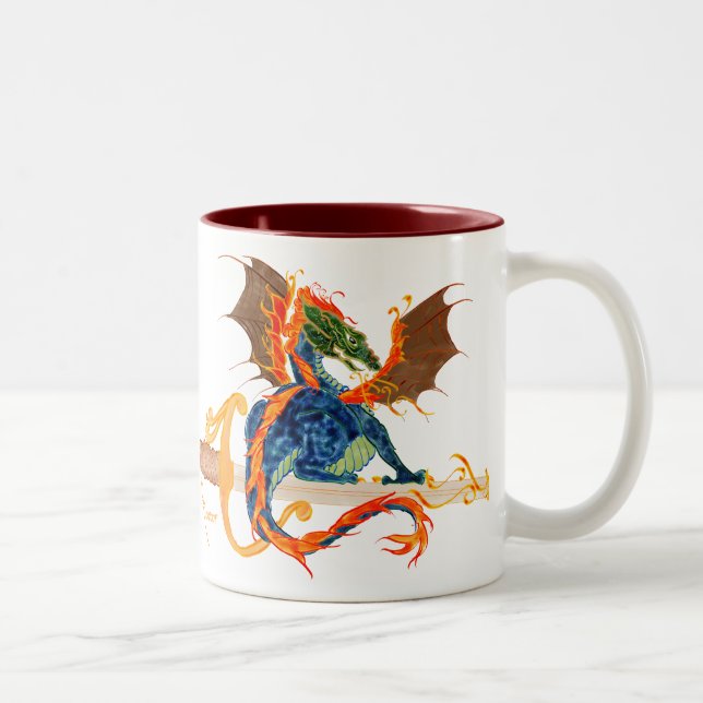 Taza Bicolor dragón y espada (Derecha)
