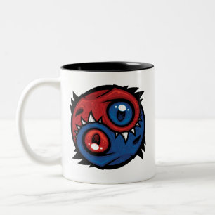 Taza Bicolor Dragones Yin Yang Rojos y Azules