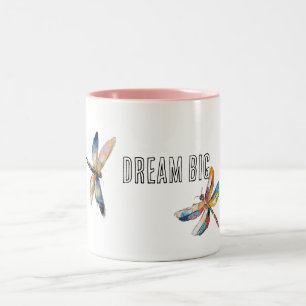 Taza Bicolor Dragonflies Aqua Blue Rubor
