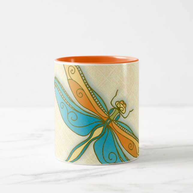 Taza Bicolor Dragonfly 11 oz dos tonos Mug (Centro)