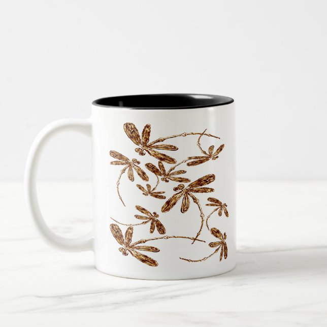 Taza Bicolor Dragonfly Frenzy Gold (Izquierda)